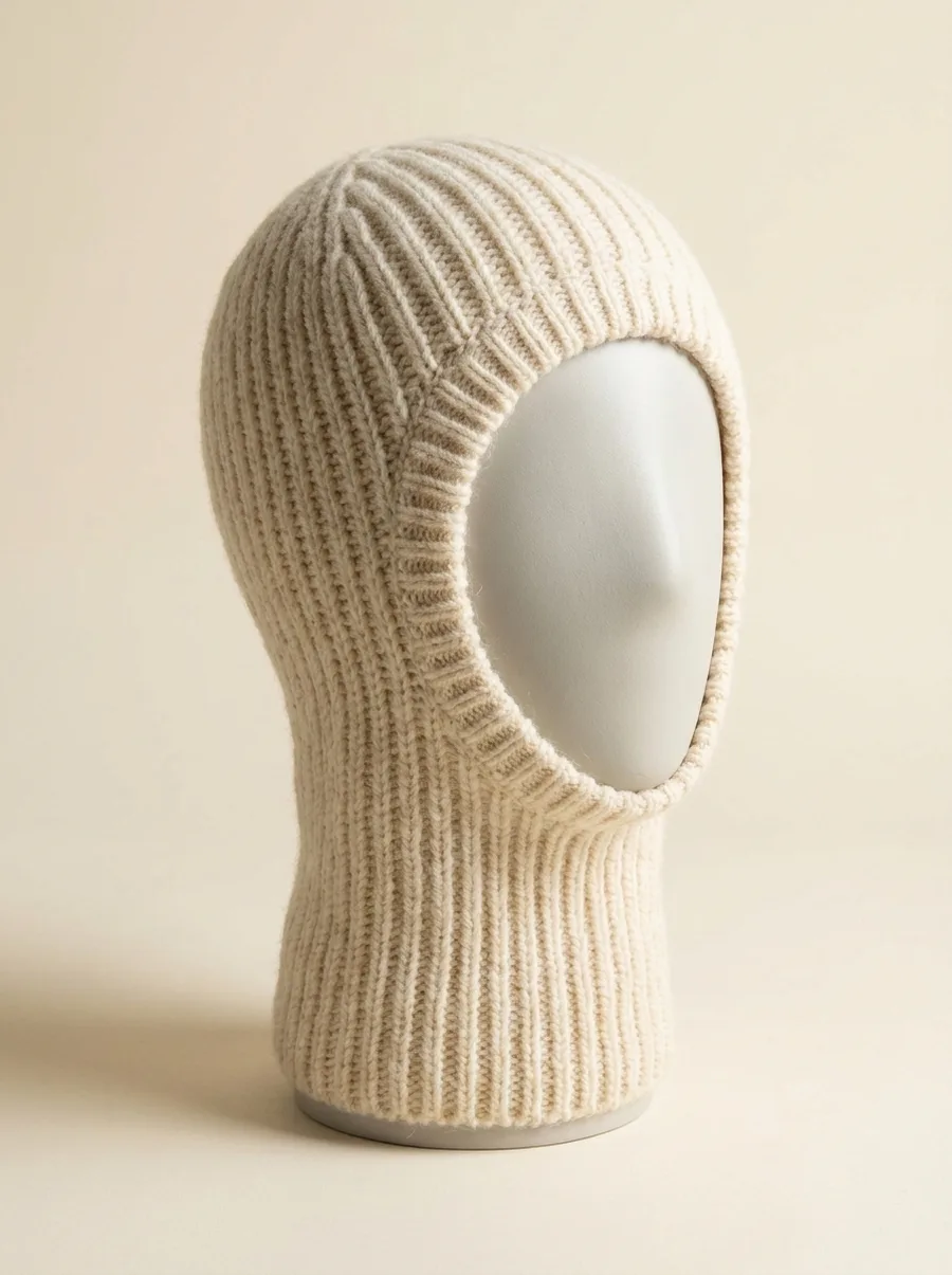 Balaclava Pur — Musterstück auf dem Arbeitstisch der Manufaktur