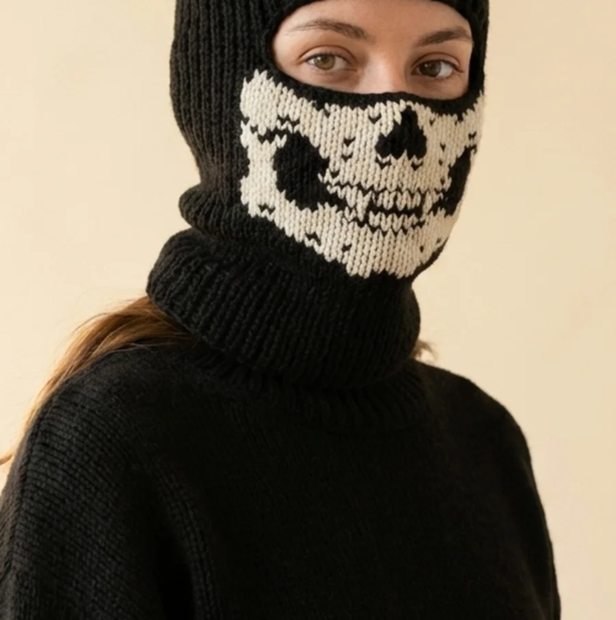 Balaclava Totenkopf, das Muster im Detail